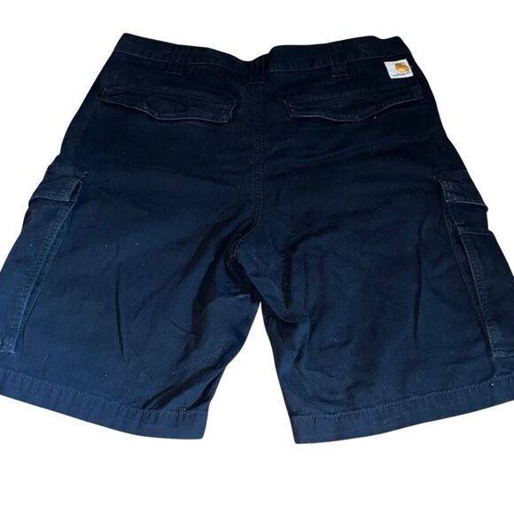 Carhartt Cargo Shorts Men 34/10 Relaxed Fit Stretch Canvas Rugged Flex Black - Picture 1 of 4